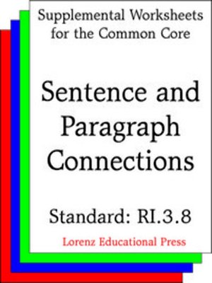 cover image of CCSS RI.3.8 Sentence and Paragraph Connections